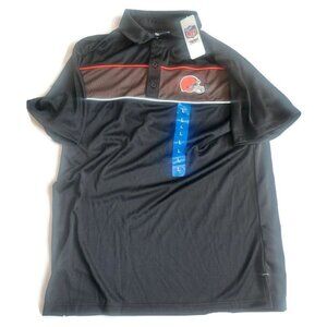 Cleveland Browns Mens Size L Short Sleeve Golf Polo Shirt Black Team Apparel